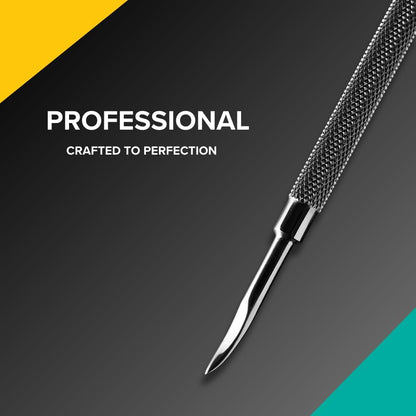 Pro Cuticle Pusher with 2 Ends - Stainless Steel Manicure Tool - Style 106